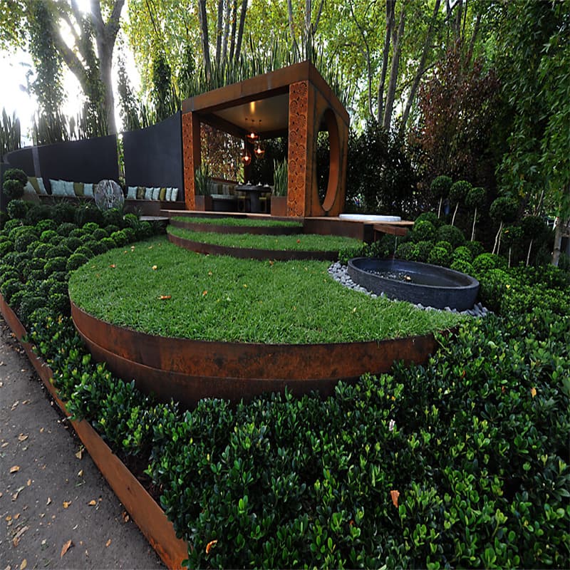 Modern Corten Steel Garden Edging Design