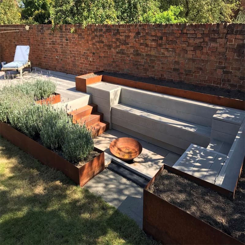 Modern Corten Steel Garden Edging Design